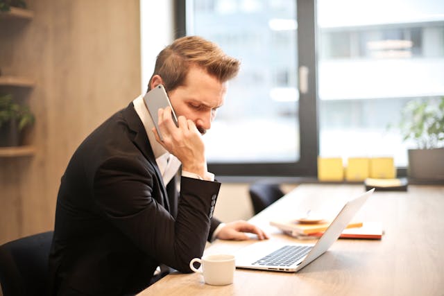 a man on a phone call